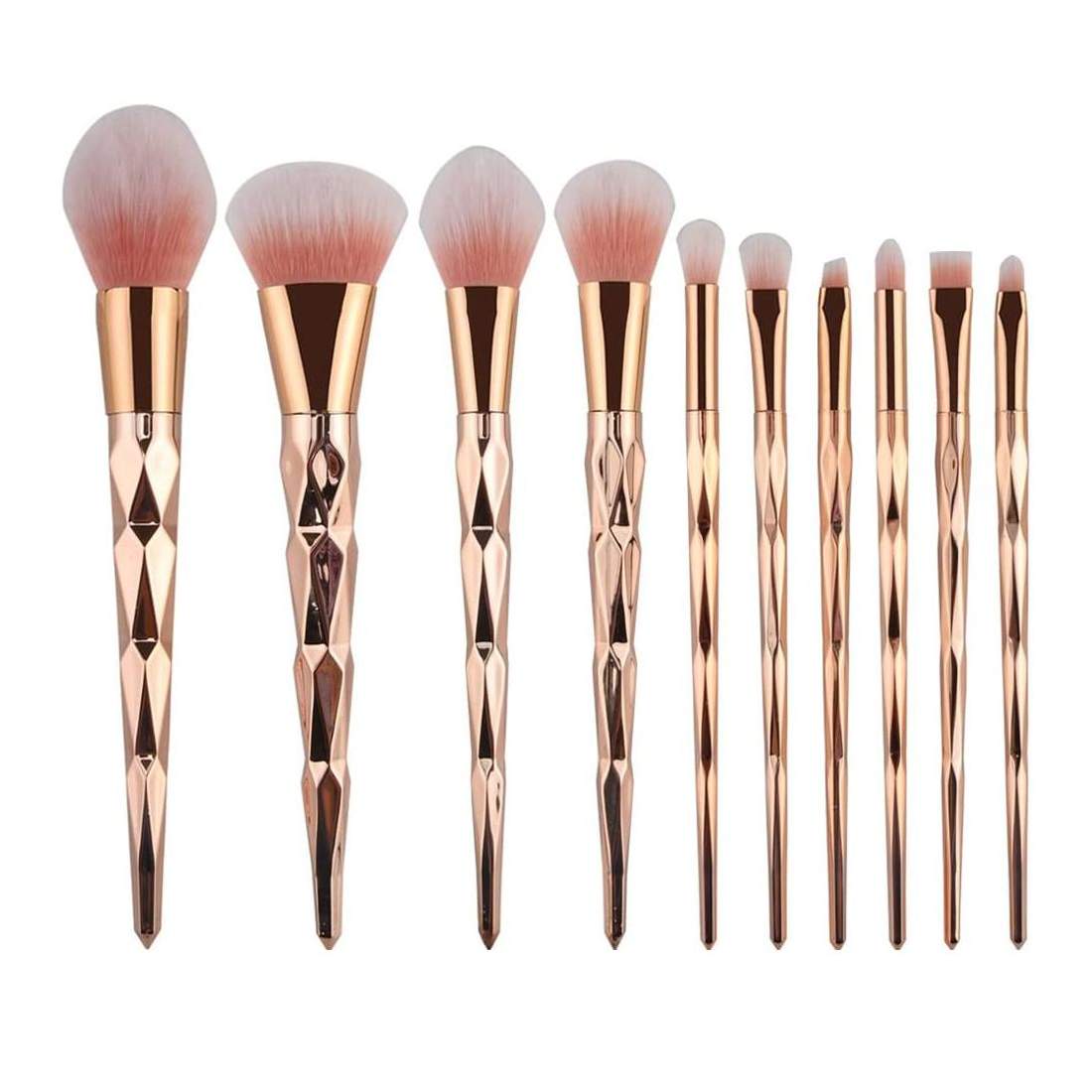 Sminkborstset, 10 borstar - Roséguld