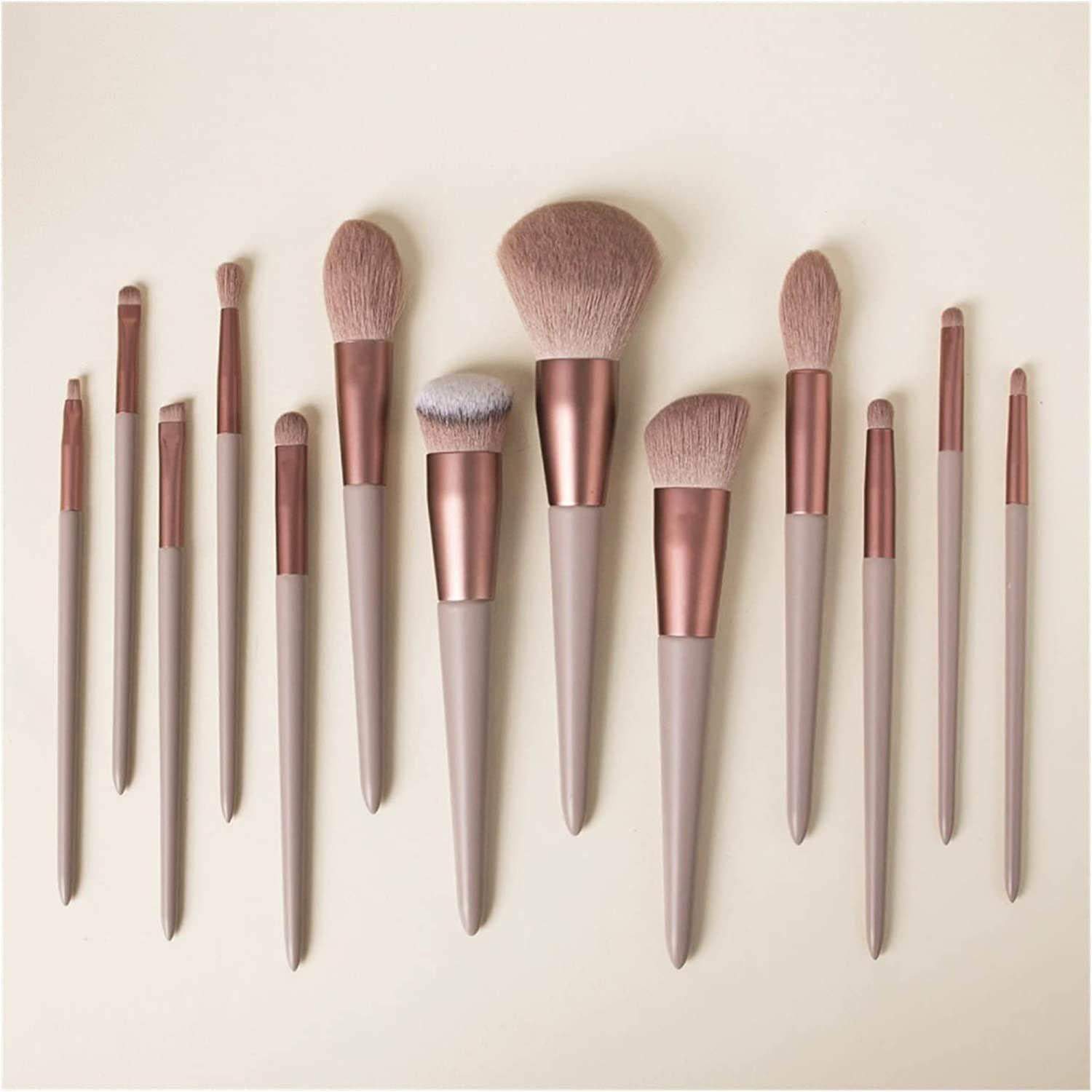 13x Make-up børster med opbevaringstaske