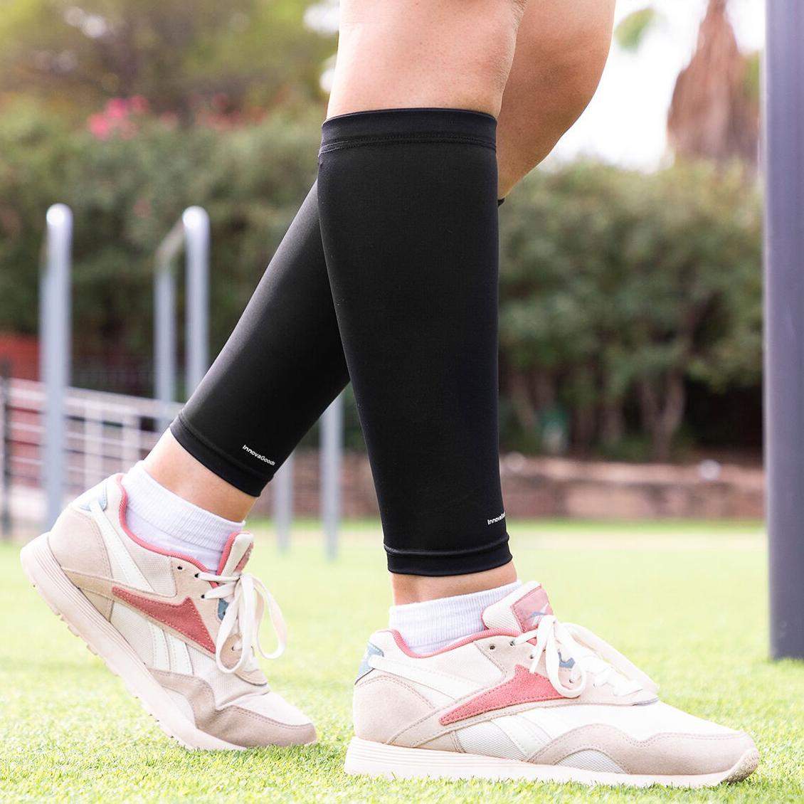 Lægbeskyttelse med kompression til træning - 2 stk