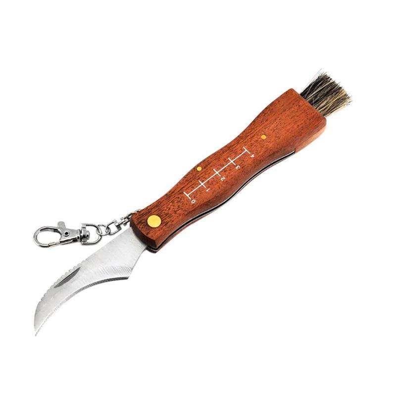 Svampe- og overlevelseskniv - Træ og rustfrit stål
