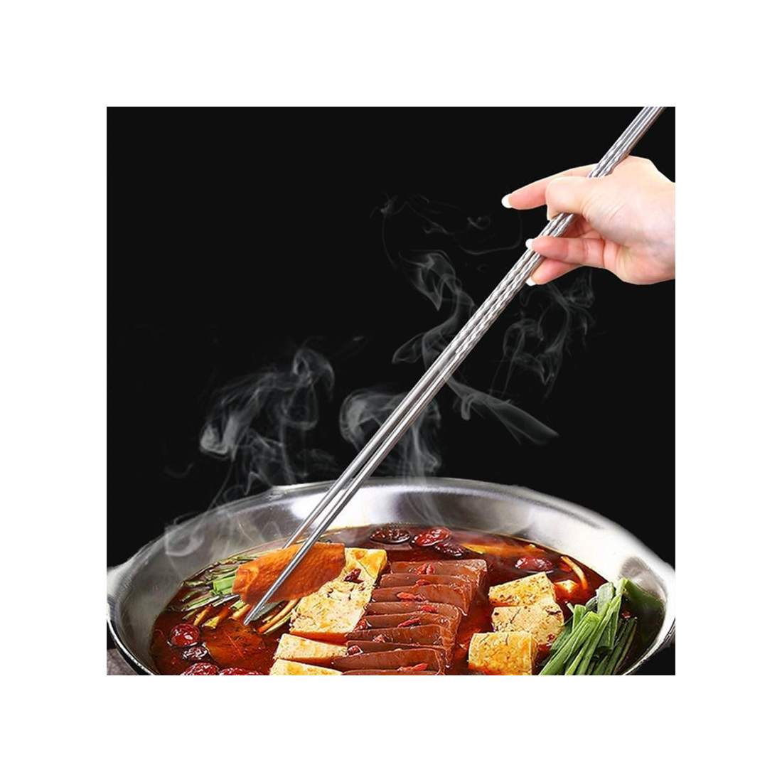 Långa Ätpinnar / Chopsticks i Rostfritt Stål - 38 cm | Hem & Hobby - Hem & Hushåll - Kök - Servering - Bestick | Pryloteket