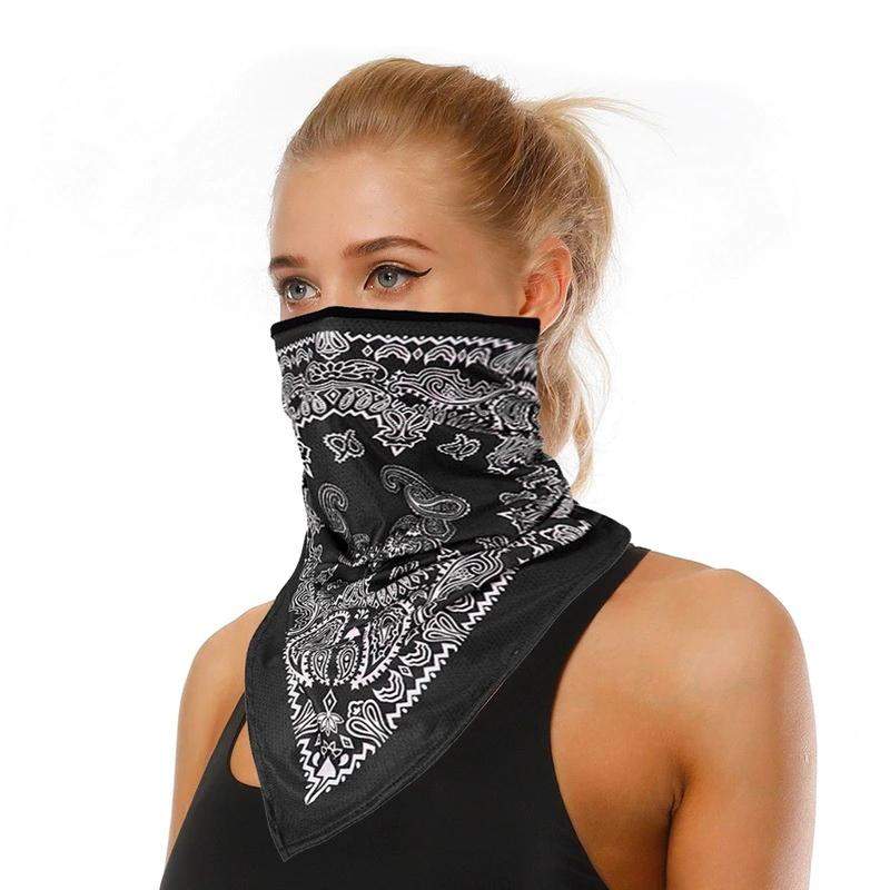 Multifunktionel Bandana - Sort og hvidt mønster