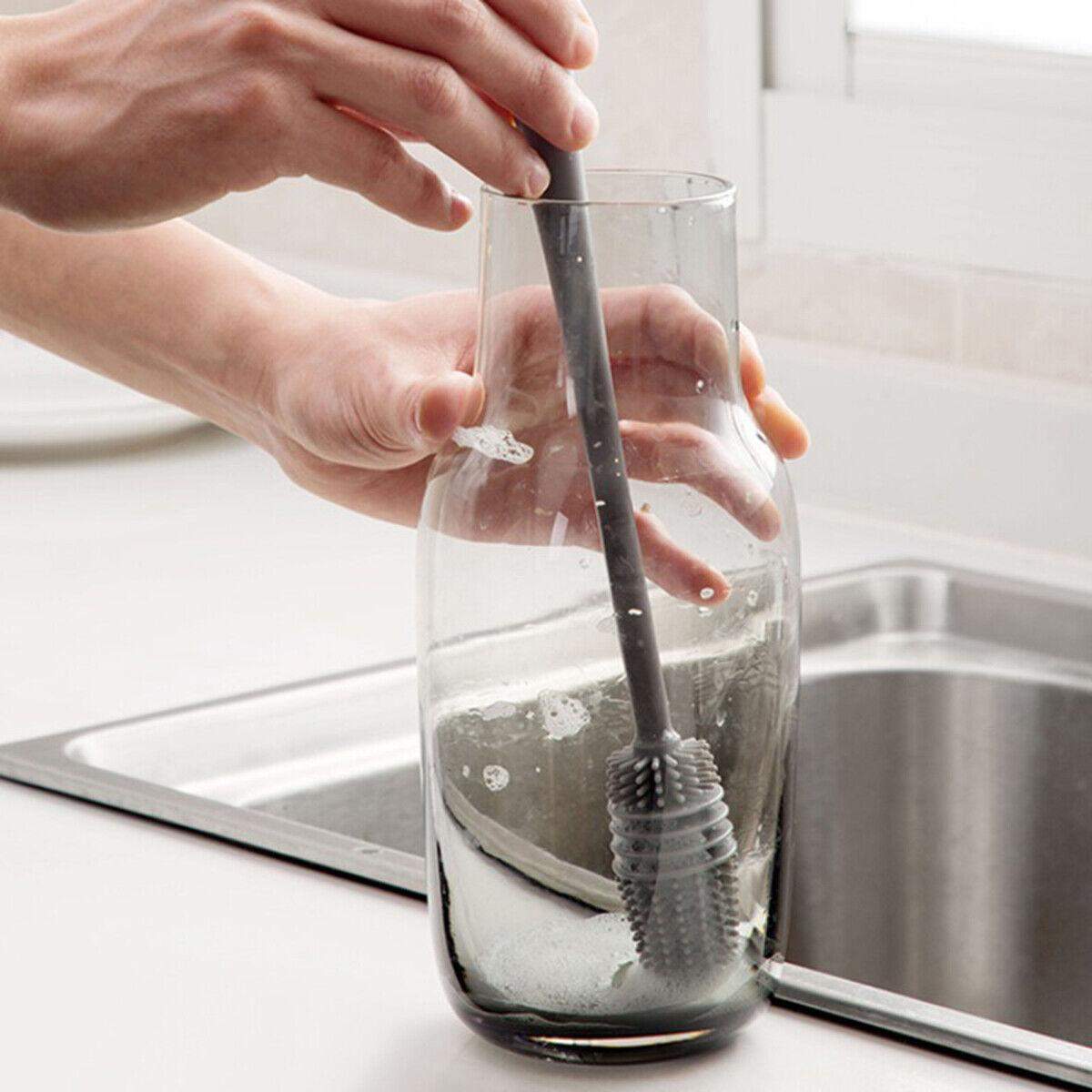 Opvaskebørste til Glas - Silikone - Grå