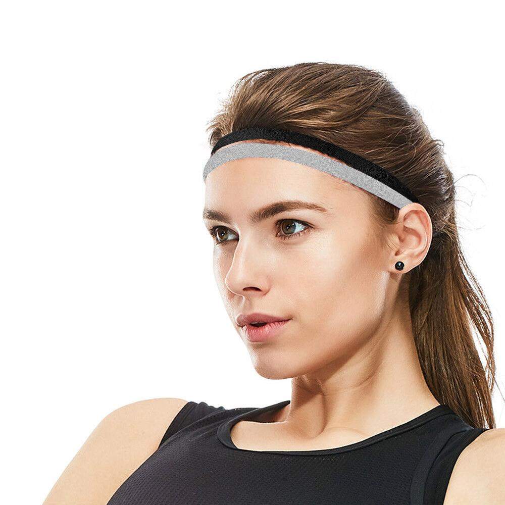 4x Elastiske Sporthårbånd - Sort / Hvid / Grå