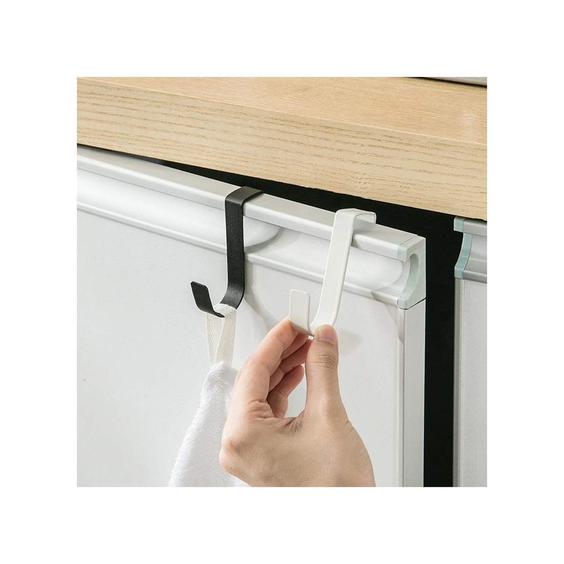 2x Hooks for Door / Cupboard door Black eStore