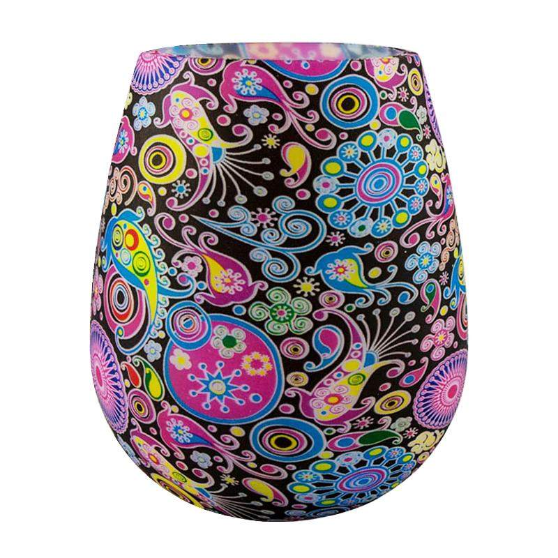 Drikkeglas i Silikone med Mønster - Blomster