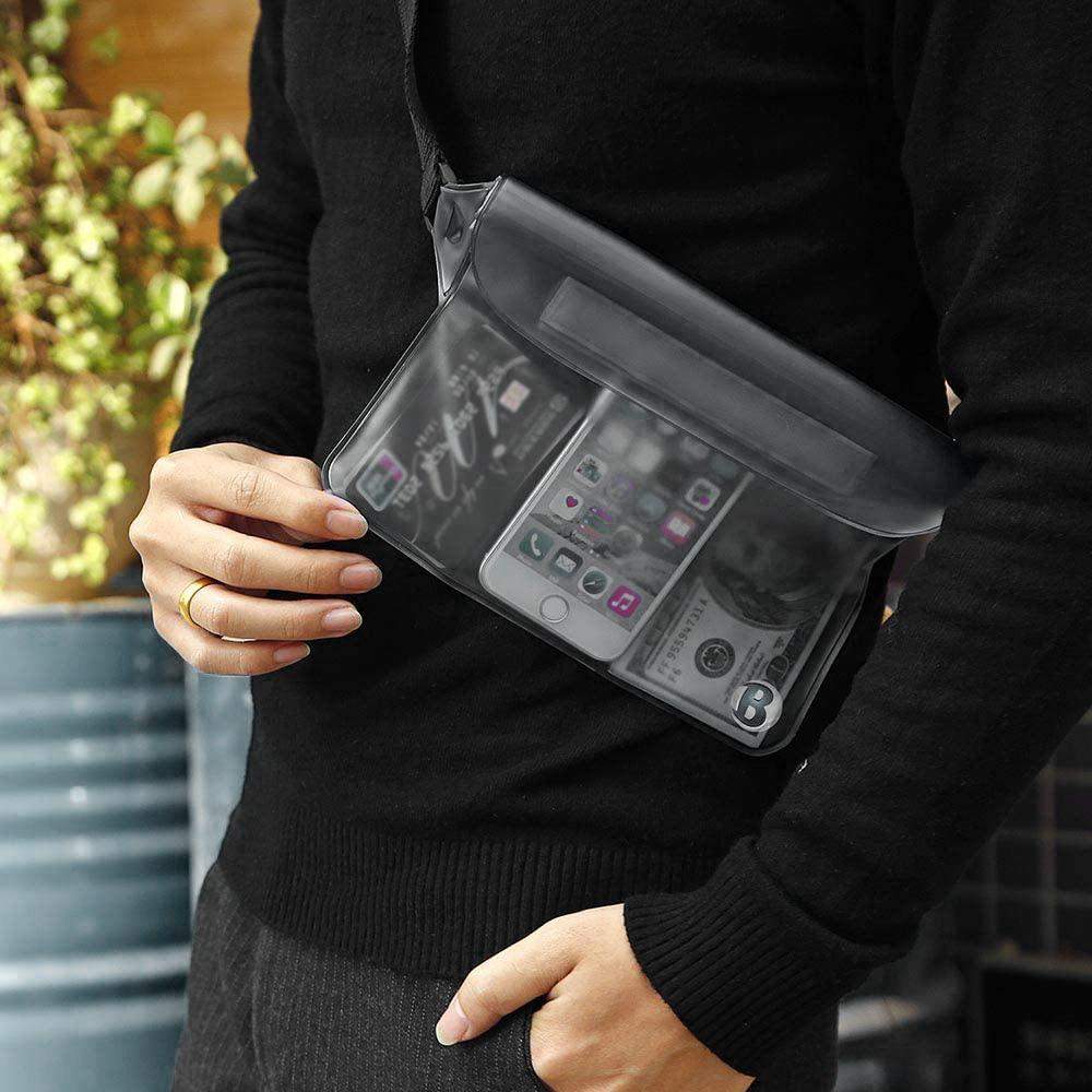 Vedenpitävä laukku arvoesineille - 3 kerrosta - Musta