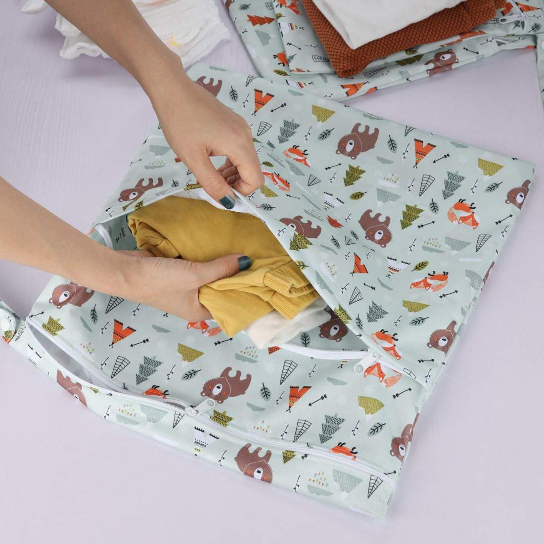 Vattentät Förvaringspåse för Blöjor - Skogsmotiv