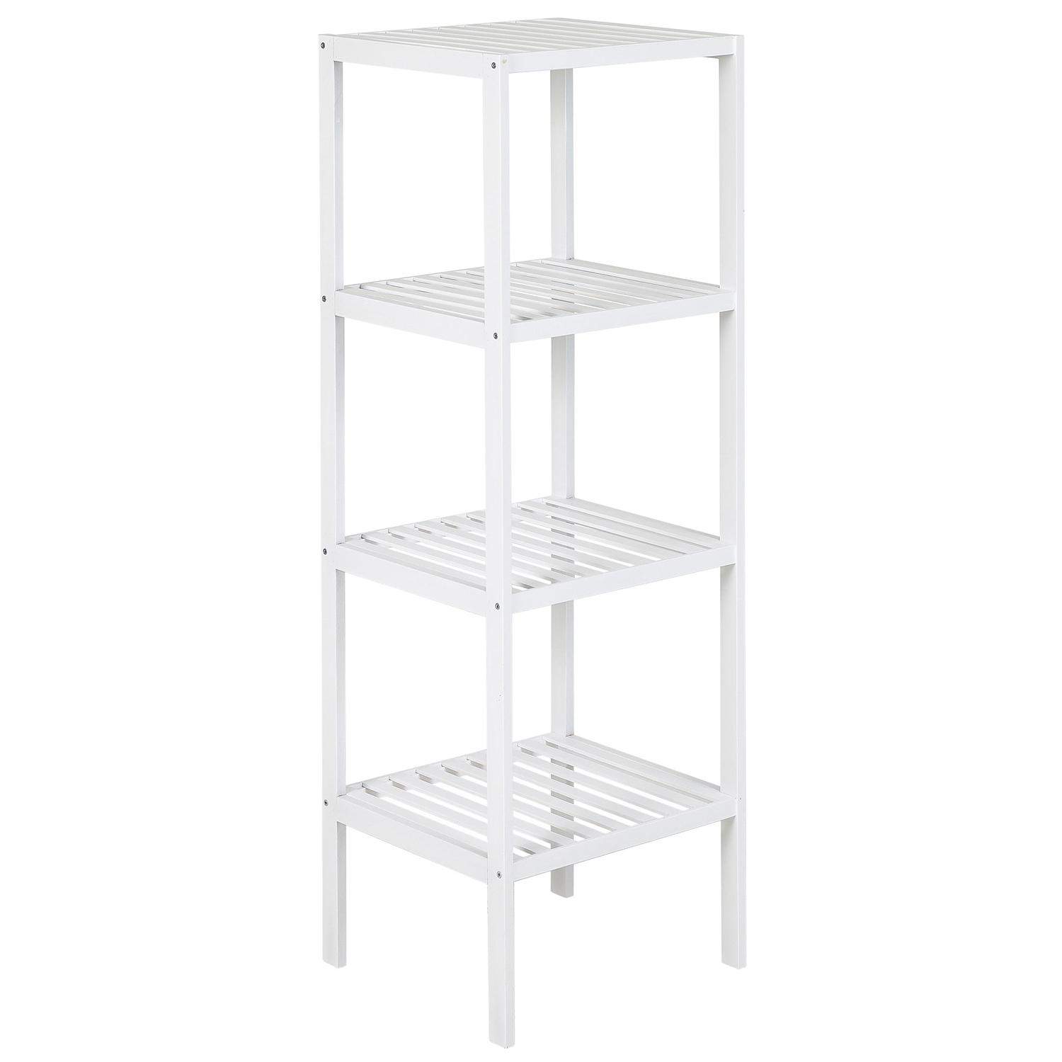 Opbevaringshylde i bambus, 4 hylder - Hvid