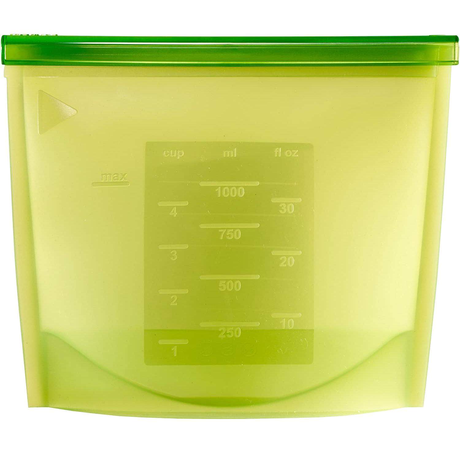 Återanvändbar Ziplock-påse av silikon med mått - Grön | Hem & Hobby - Hem & Hushåll - Kök - Servering | Pryloteket