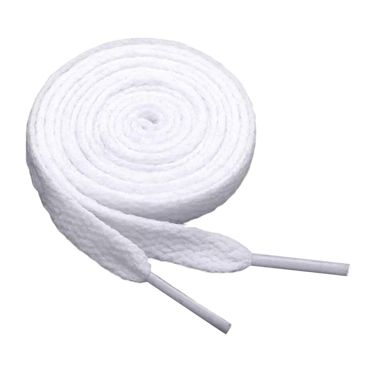 Flad snørebånd, 120 cm - Hvid
