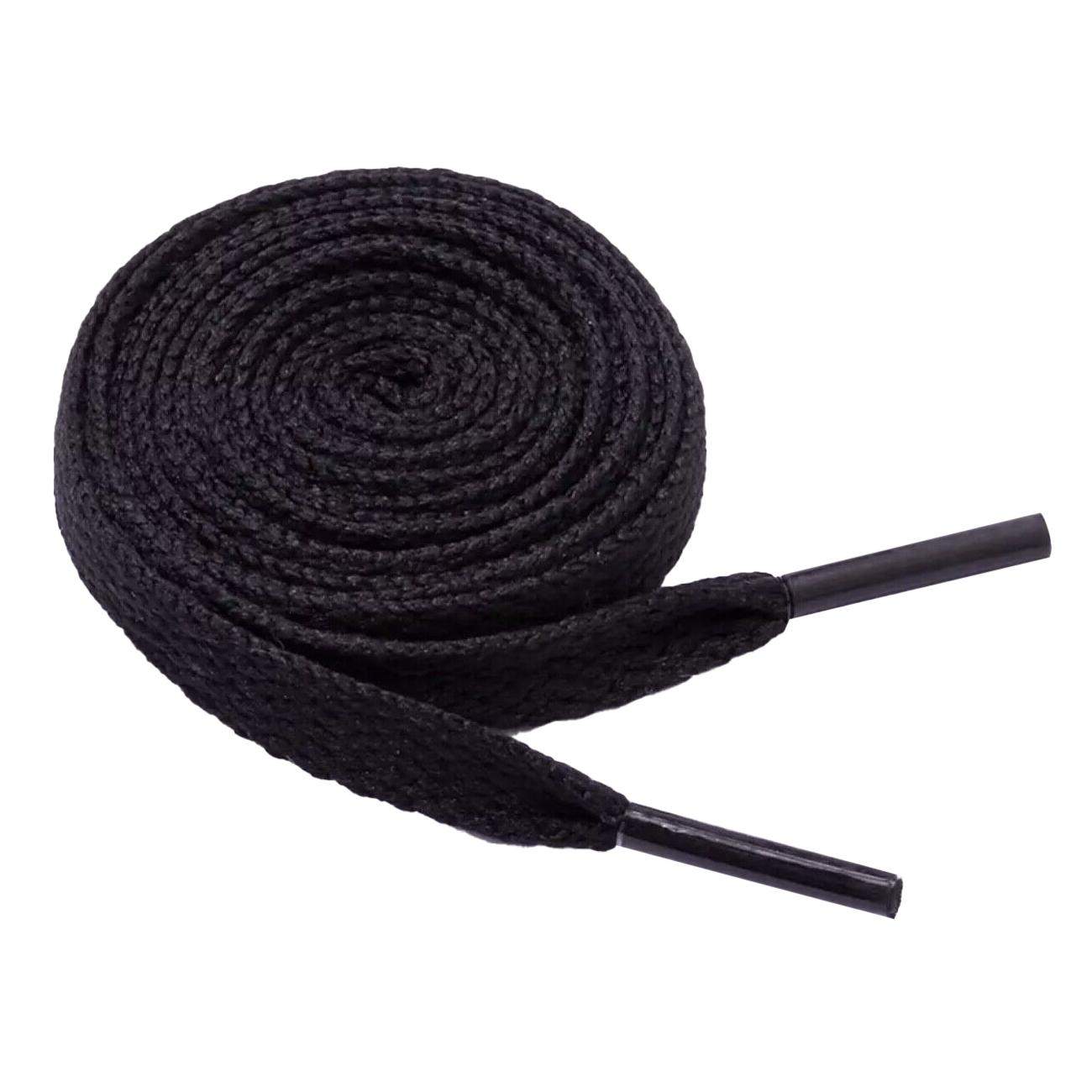 Flad snørebånd, 120 cm - Sort