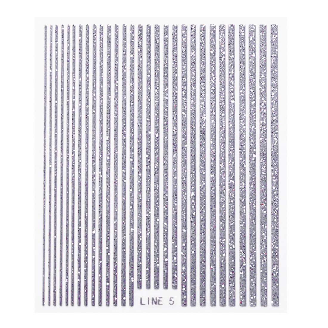 3D-negletape - Sølvglitter