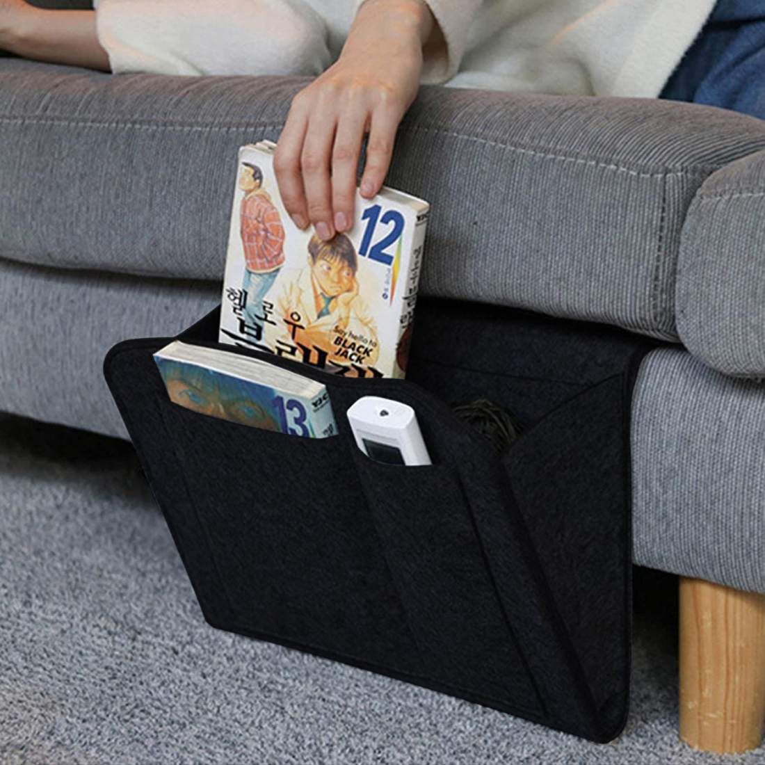 Storage pocket for Bed and Sofa Black eStore