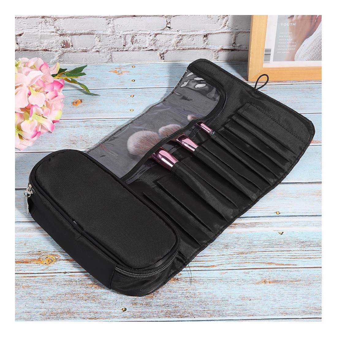 Necessär för Sminkborstar - Svart | Hälsa & Skönhet - Smink & Tillbehör - Sminktillbehör - Sminkväskor | Pryloteket