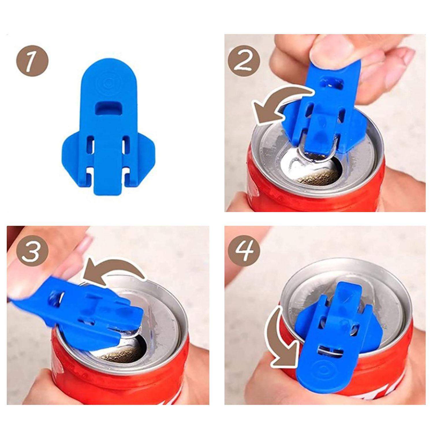 3x Læskedrik dåseåbnere og beskyttere - Assorterede farver