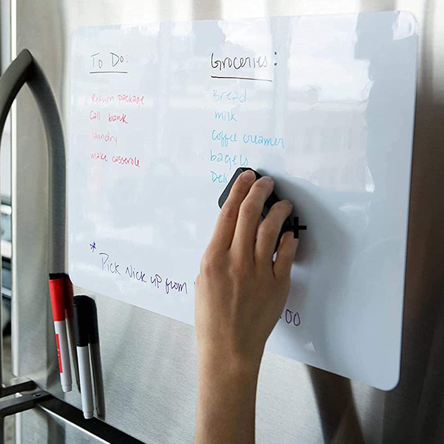 Magnetisk whiteboardtavle med penne og viskelæder