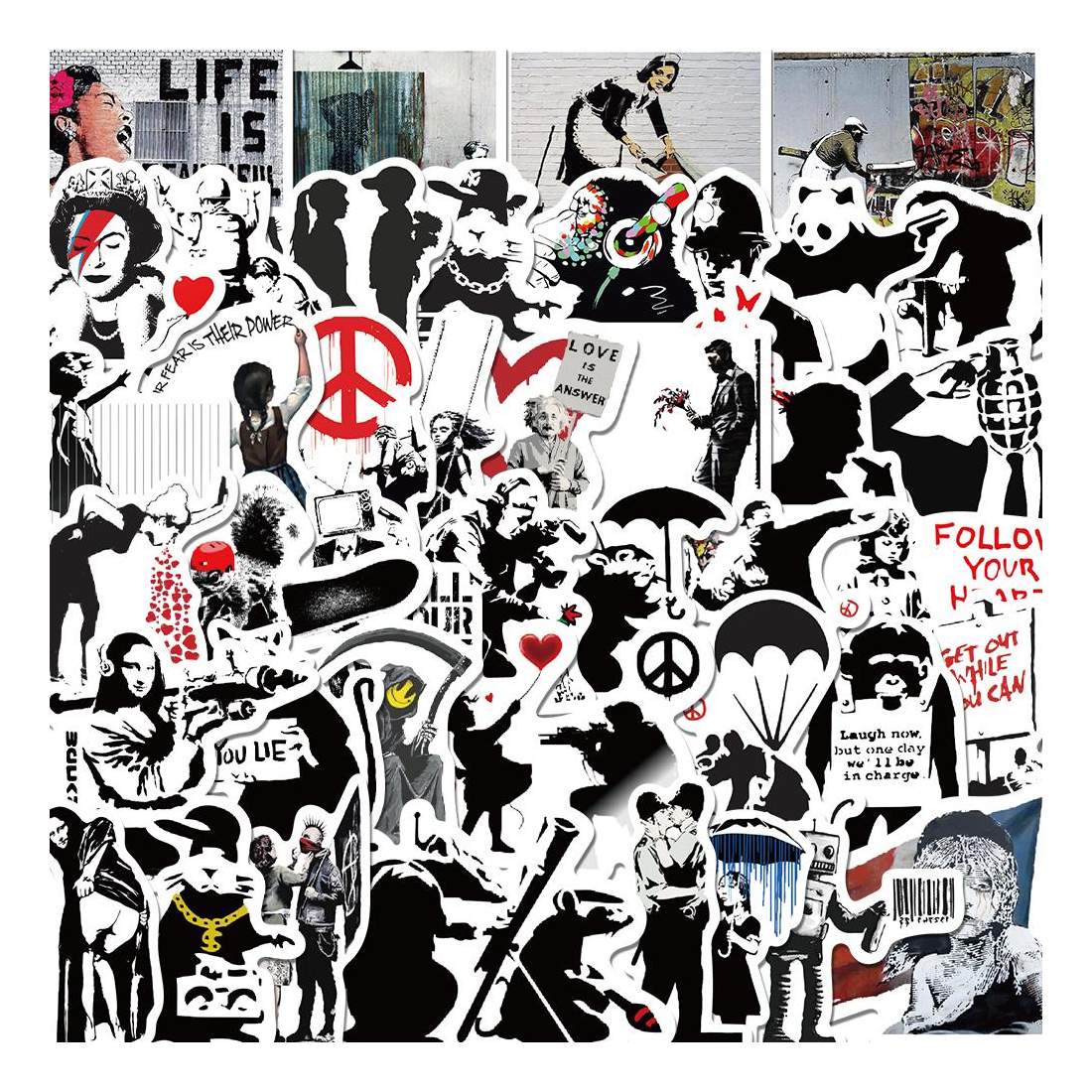 Klistermärken med Banksy-konst - 67 st | Leksaker & Spel - Leksaker - Rittillbehör & Pyssel - Klistermärken - Klistermärken Barn | Pryloteket