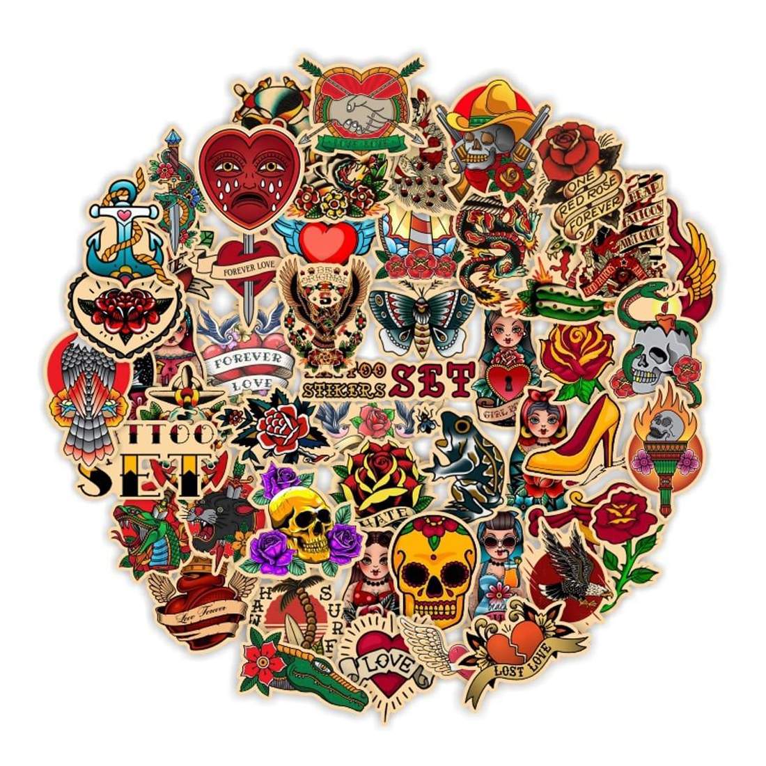 Klistermärken - Retro Motiv - 100 st | Leksaker & Spel - Leksaker - Rittillbehör & Pyssel - Klistermärken - Klistermärken Barn | Pryloteket