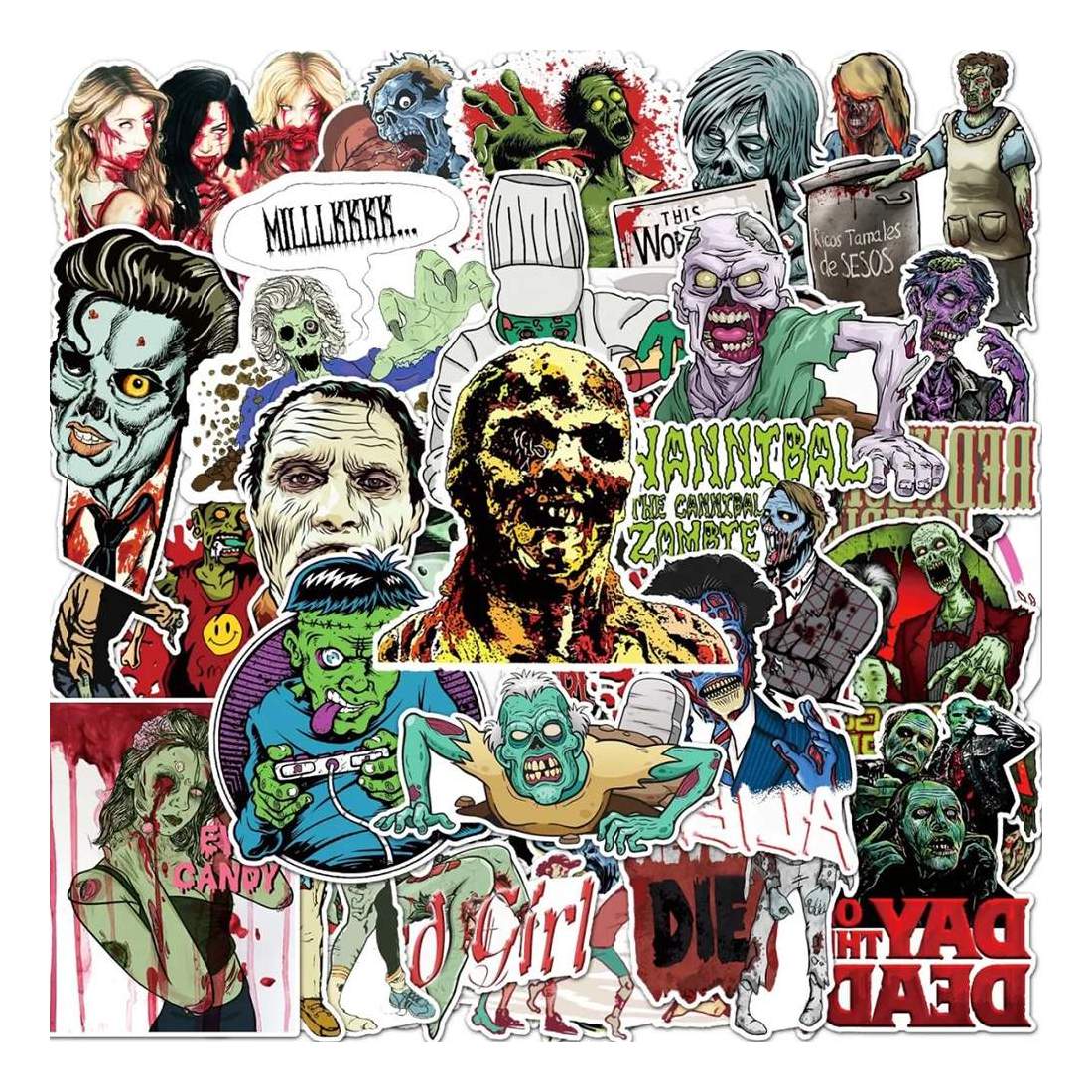 Klistermärken Zombie - 50 st | Leksaker & Spel - Leksaker - Rittillbehör & Pyssel - Klistermärken - Klistermärken Barn | Pryloteket