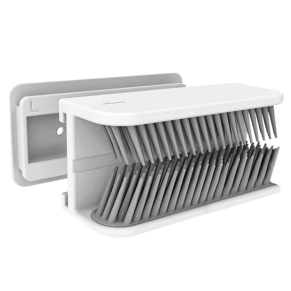 Væghængt hårfang til brusebad - hvid