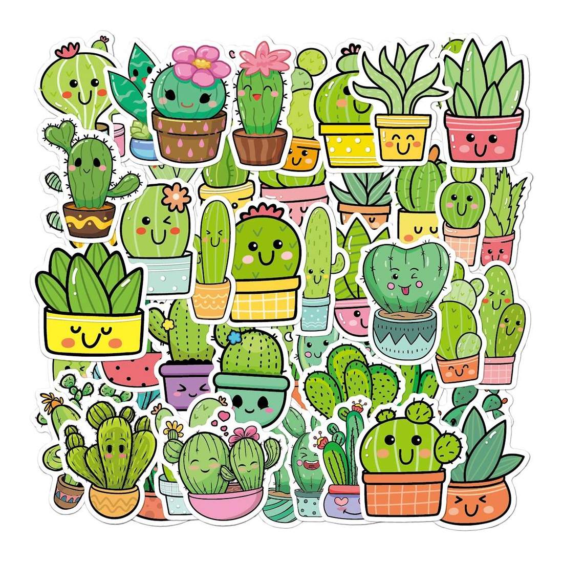 Klistermärken - Kaktusar - 50 st | Leksaker & Spel - Leksaker - Rittillbehör & Pyssel - Klistermärken | Pryloteket