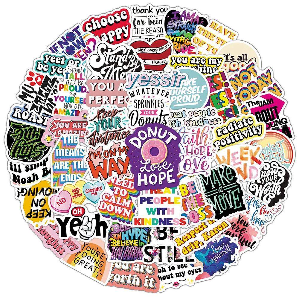 Klistermærker med inspirerende citater