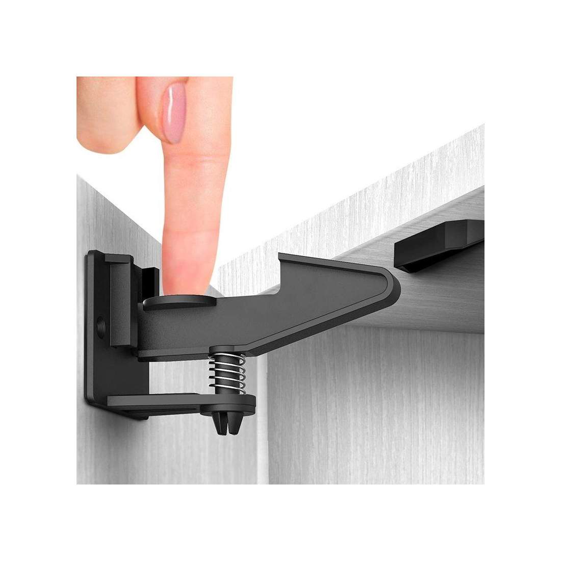 Børnesikring til skabe og luger - sort - 5 stk