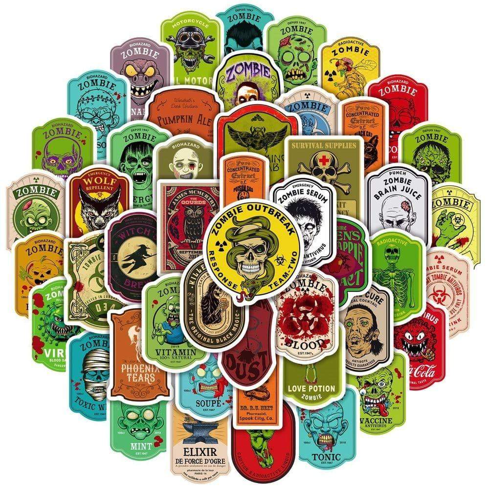 Klistermærker - gyser - 50 stk