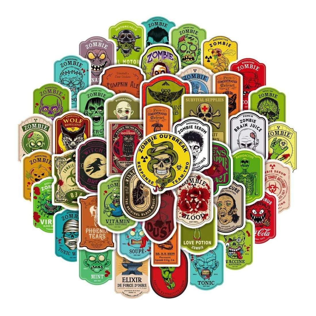 Klistermärken - Skräck - 50 st | Leksaker & Spel - Leksaker - Rittillbehör & Pyssel - Klistermärken | Pryloteket