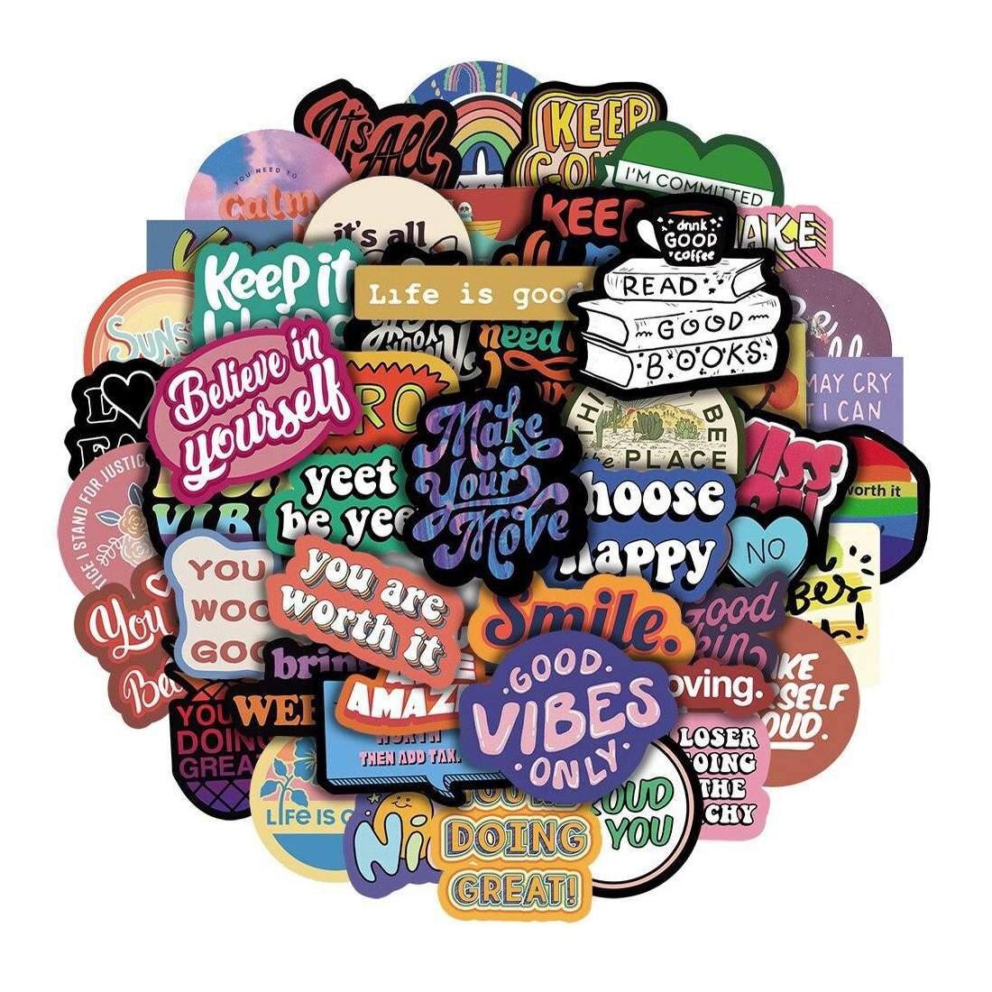 Klistermärken - Positiva Budskap - 50 st | Leksaker & Spel - Leksaker - Rittillbehör & Pyssel - Klistermärken | Pryloteket