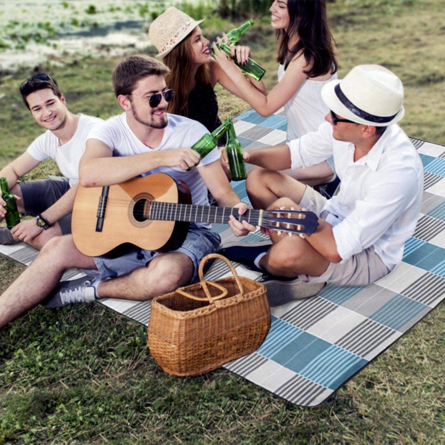 Strandtæppe - vandtæt - 2 x 2 meter