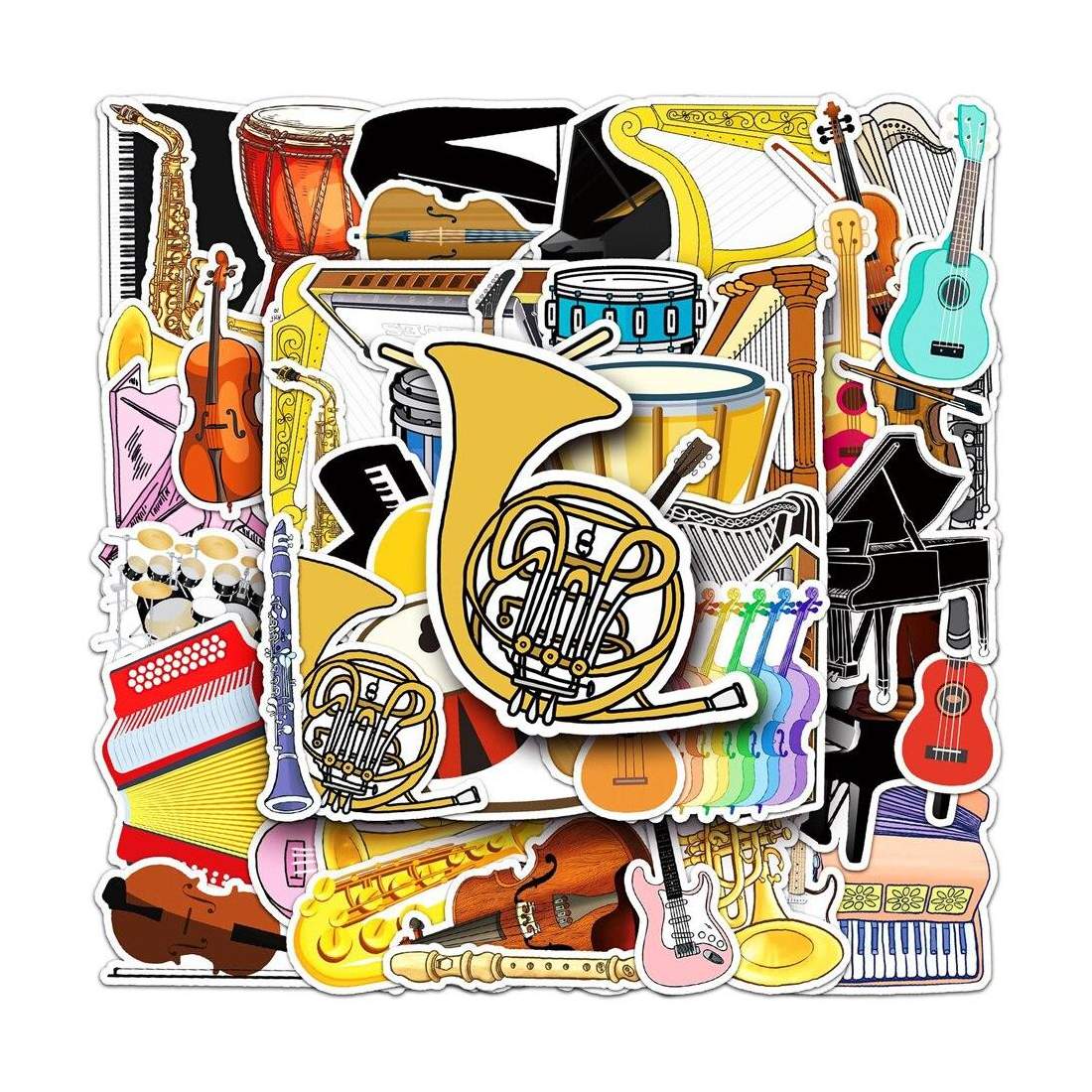 Klistermärken - Musikinstrument - 50 st | Leksaker & Spel - Leksaker - Rittillbehör & Pyssel - Klistermärken | Pryloteket