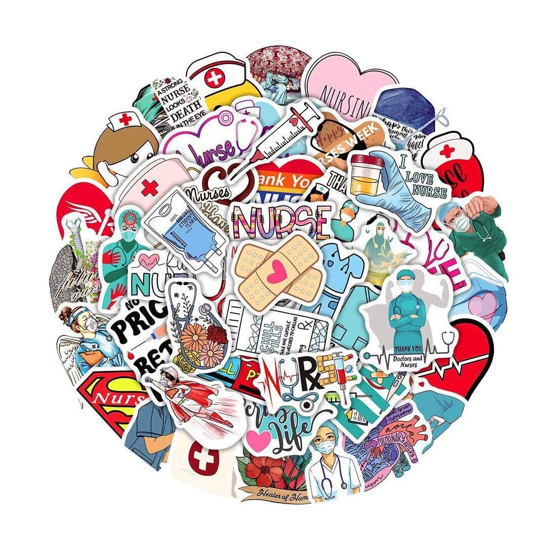 Klistermärken Sjuksköterskor - 50 st | Leksaker & Spel - Leksaker - Rittillbehör & Pyssel - Klistermärken | Pryloteket