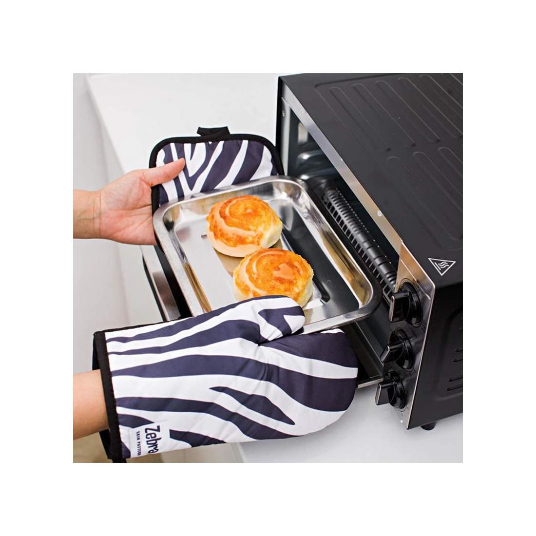 Grytvante och Grytlapp med Zebramönster | Hem & Hobby - Hem & Hushåll - Kök - Köksredskap - Ugns- & Grillvantar | Pryloteket