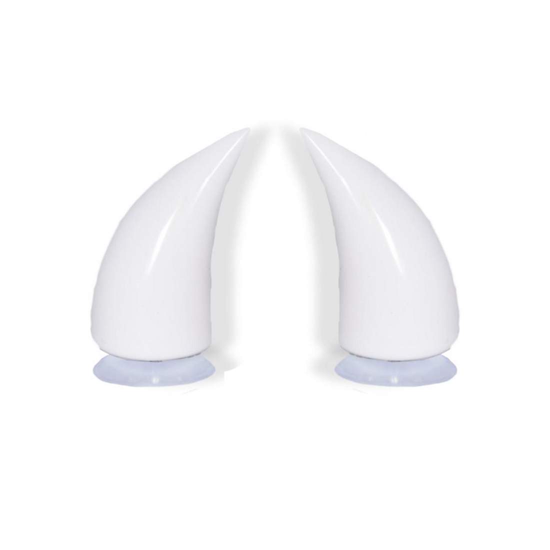 Dekor til motorcykelhjelm - hvide djævlehorn