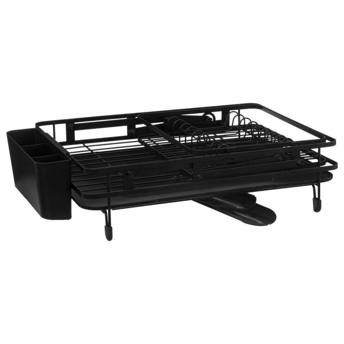 Dish rack with 2 floors black eStore