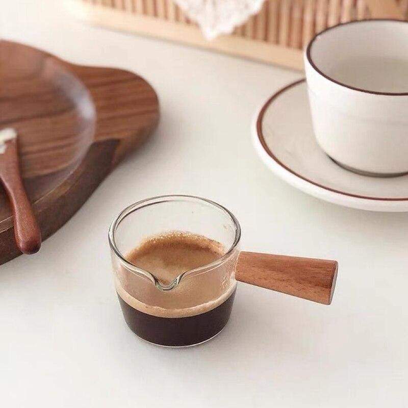 Glaskop med træhåndtag - 100 ml