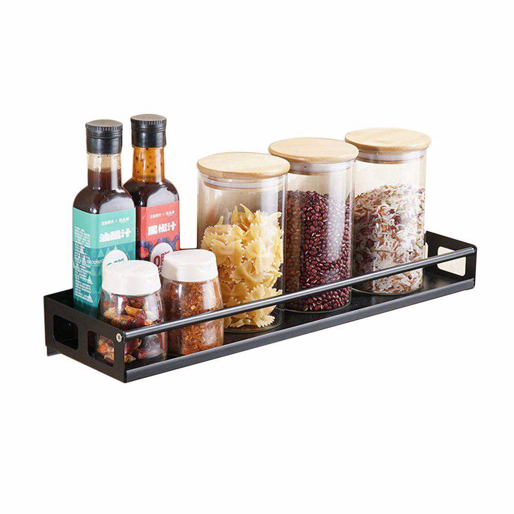 Sort væghylde - 20 x 12,5 cm - stål