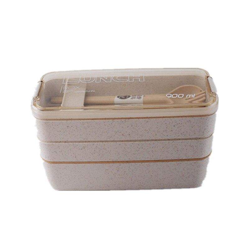 Madkasse - 3 etager - beige - 900 ml