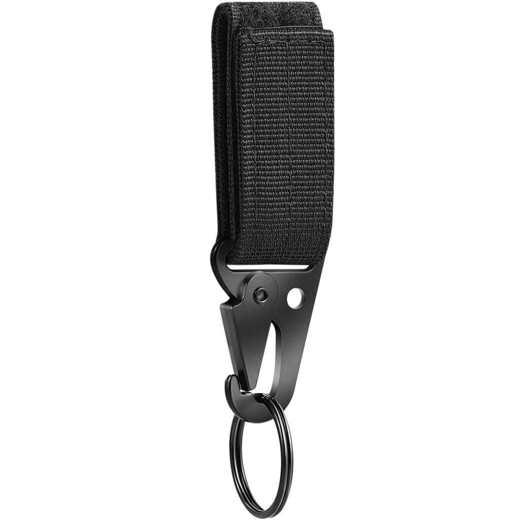 Karabinkrog med nøglering - sort