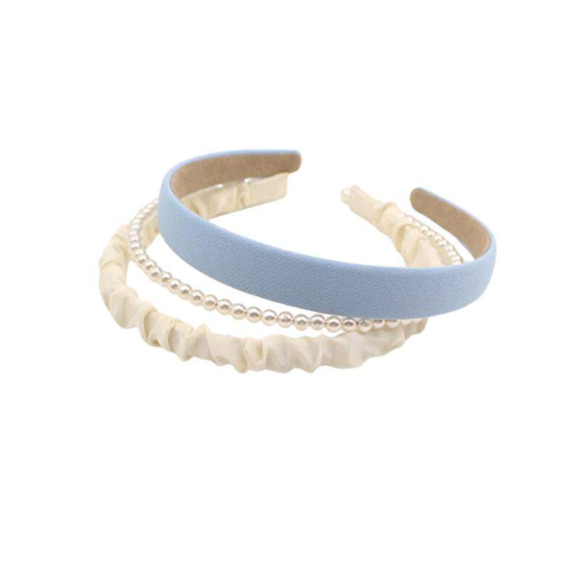 3 kpl diademia - valkoinen, sininen, helmiä