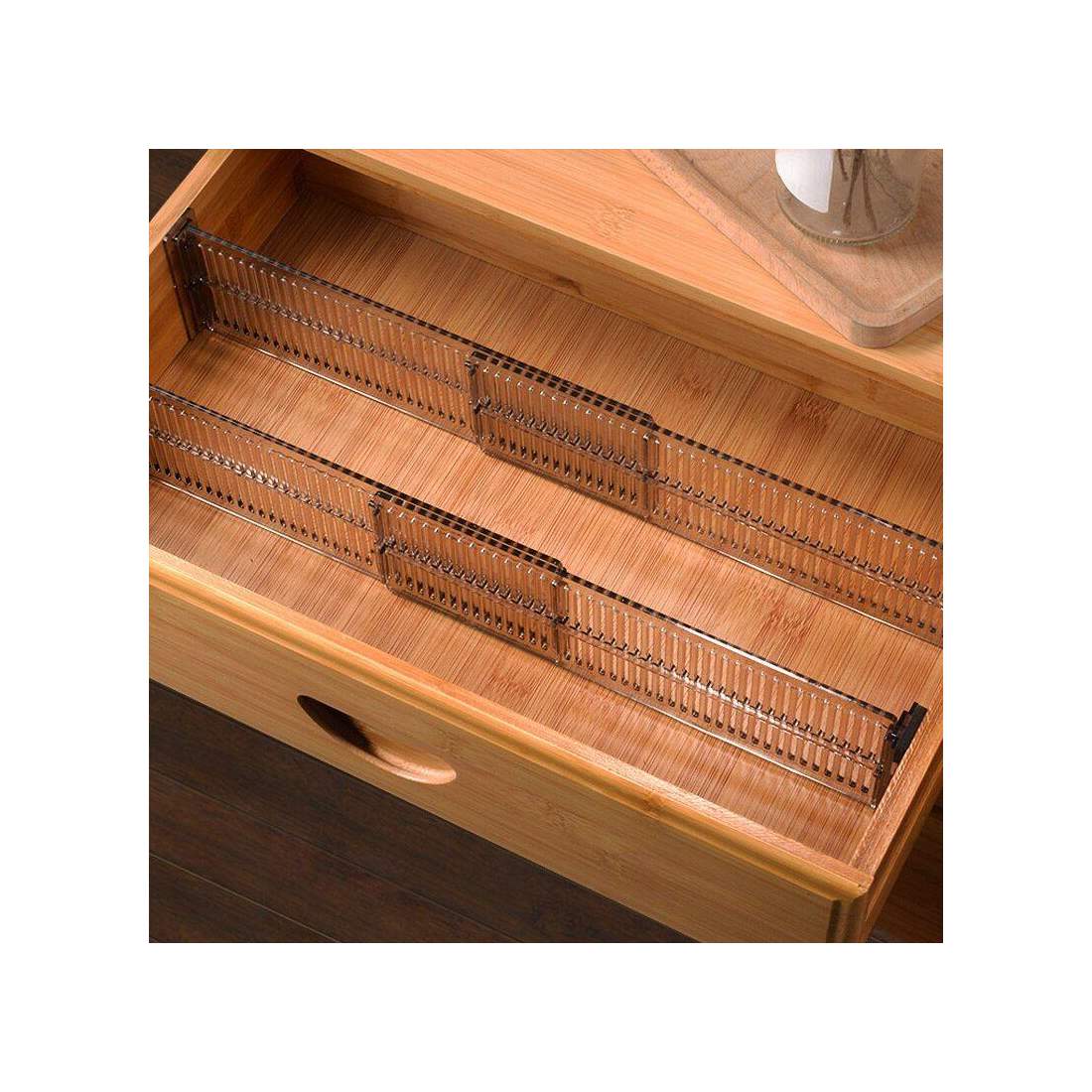 Justerbar Lådavdelare - 2 delar - Transparent Plast | Hem & Hobby - Övrigt | Pryloteket