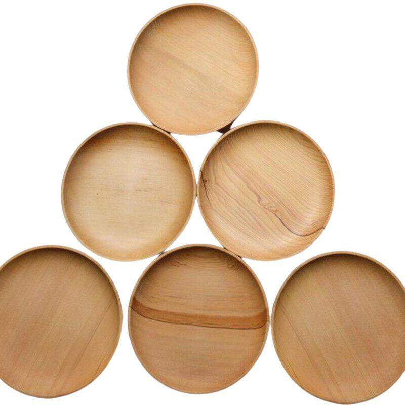 Runde tallerkener i træ - 15 cm - 4 stk