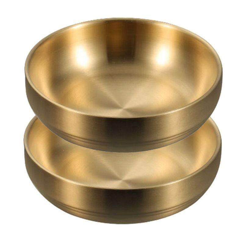 Varmeisolerende skåle - gyldent stål - 2 stk