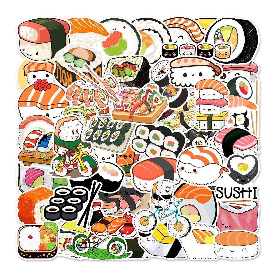 Unika Klistermärken - Sushi-motiv - 50 st | Leksaker & Spel - Leksaker - Rittillbehör & Pyssel - Klistermärken | Pryloteket