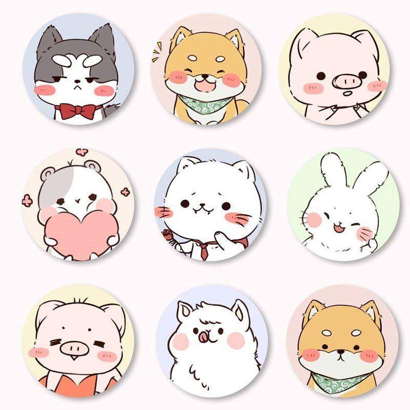 Runde Patches - Dyremønstre - 120 stk