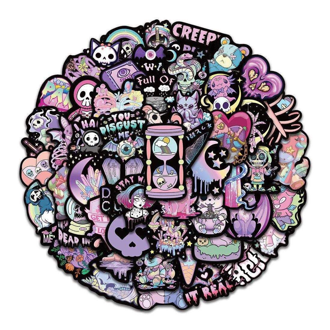Klistermärken med Gulliga Skräckmotiv - 50 st | Leksaker & Spel - Leksaker - Rittillbehör & Pyssel - Klistermärken | Pryloteket