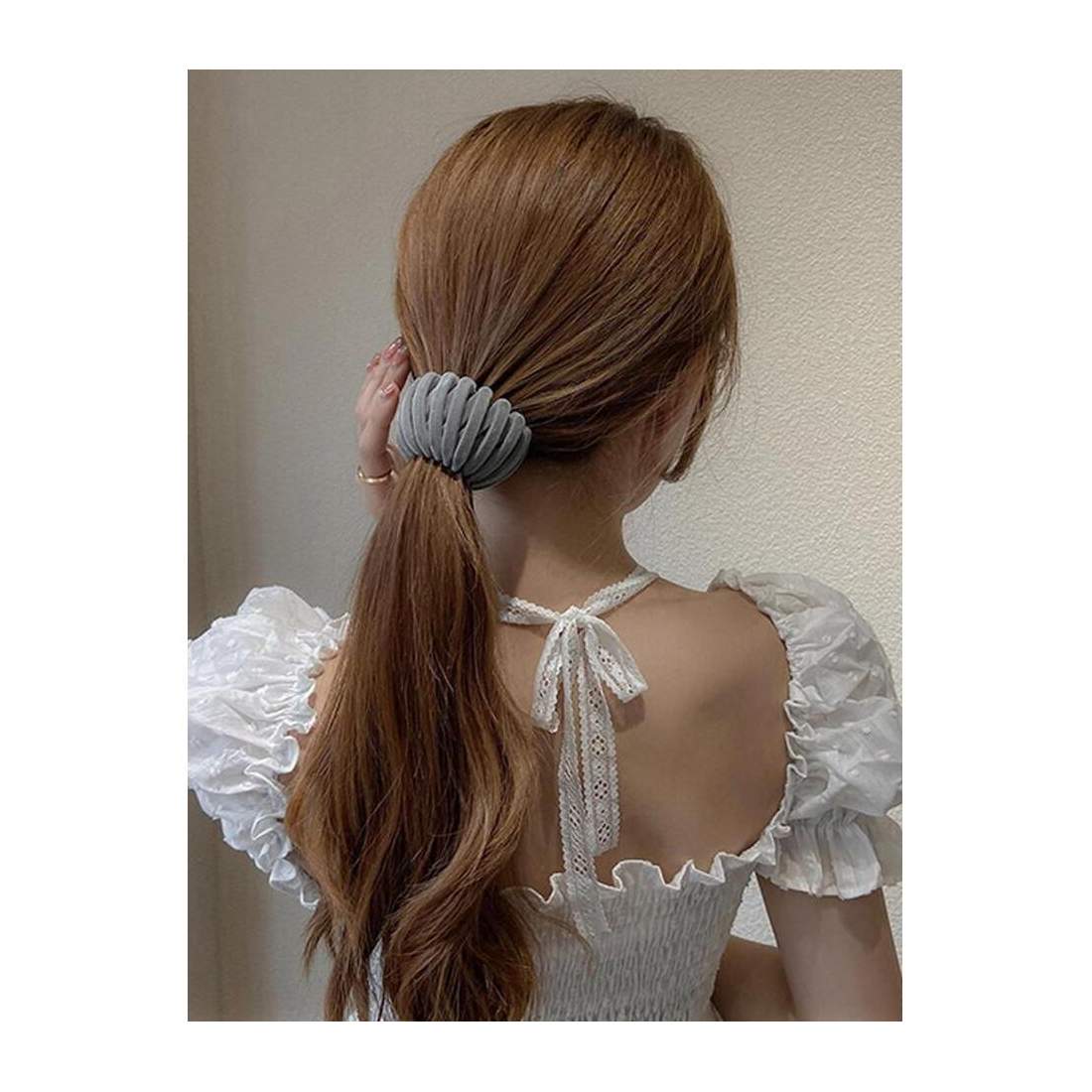 Skonsam Spiralsnodd för Hår - Grå - Plast | Hälsa & Skönhet - Hårvård & Styling - Hårsnoddar & Hårspänne | Pryloteket