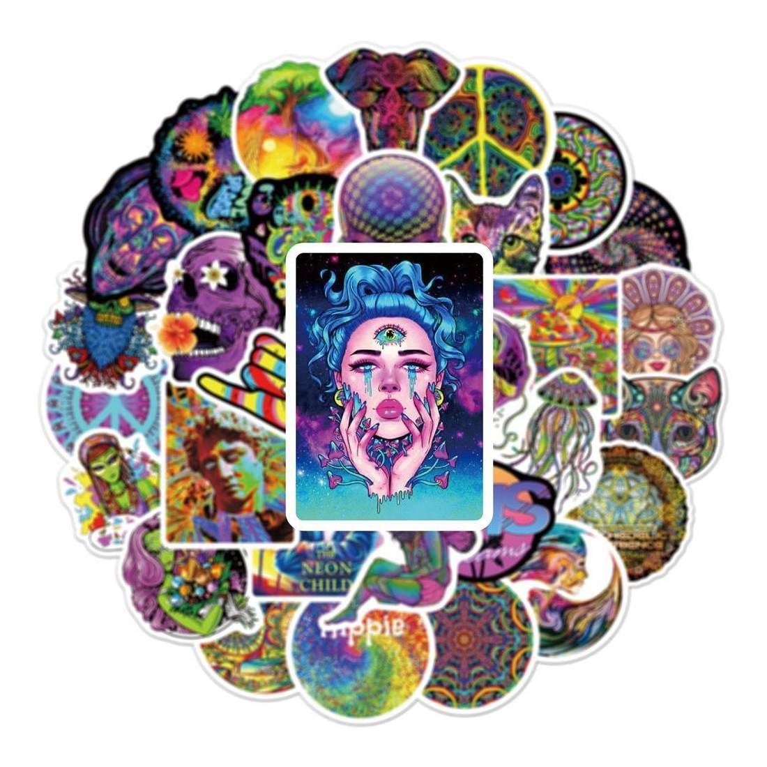 Klistermärken - Psykedeliska Mönster - 50 st | Leksaker & Spel - Leksaker - Rittillbehör & Pyssel - Klistermärken | Pryloteket